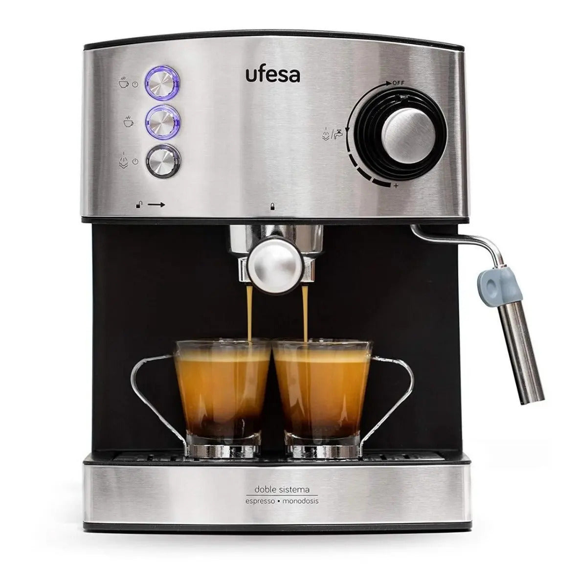 Cafetera Expresso Ufesa Automatica Y Cápsulas - Negro/plata