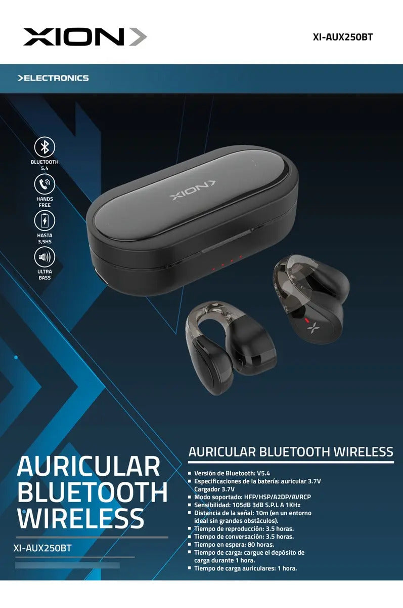 Auriculares Inalámbricos Xion Ear Clip Xi-aux250 - Negro