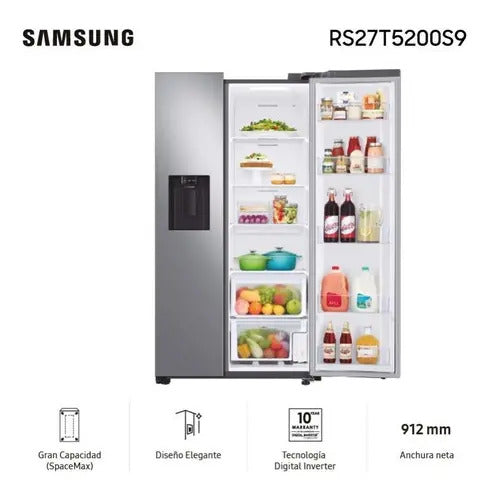 Refrigerador Samsung Inv Side By Side 716 L Sars27t5200s9 Qo Refined Inox