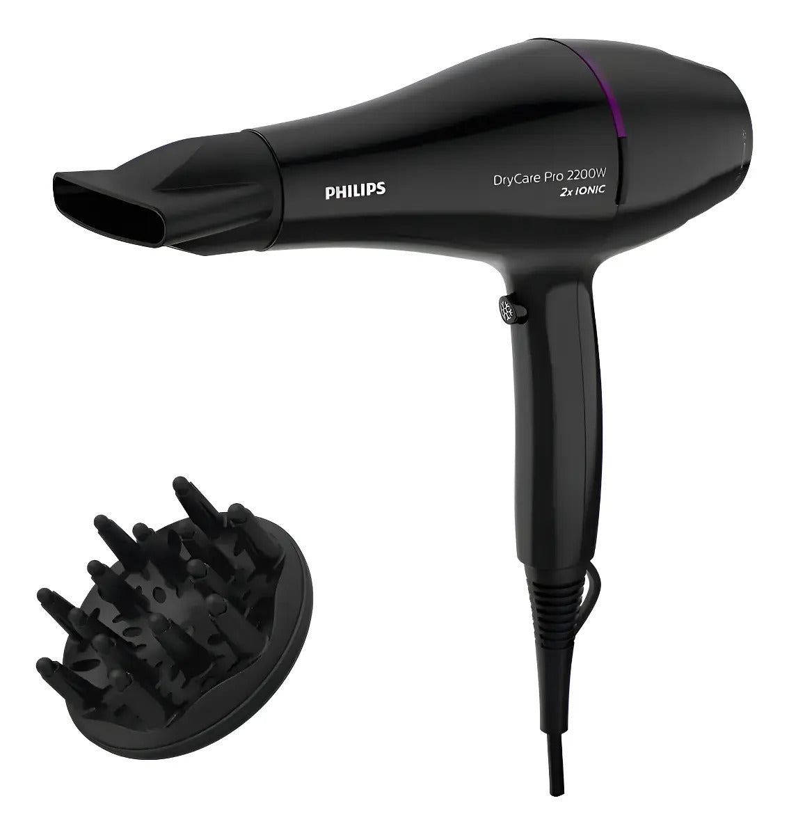 Secador De Pelo Philips 2200w Drycare Bhd274 - Negro/violeta