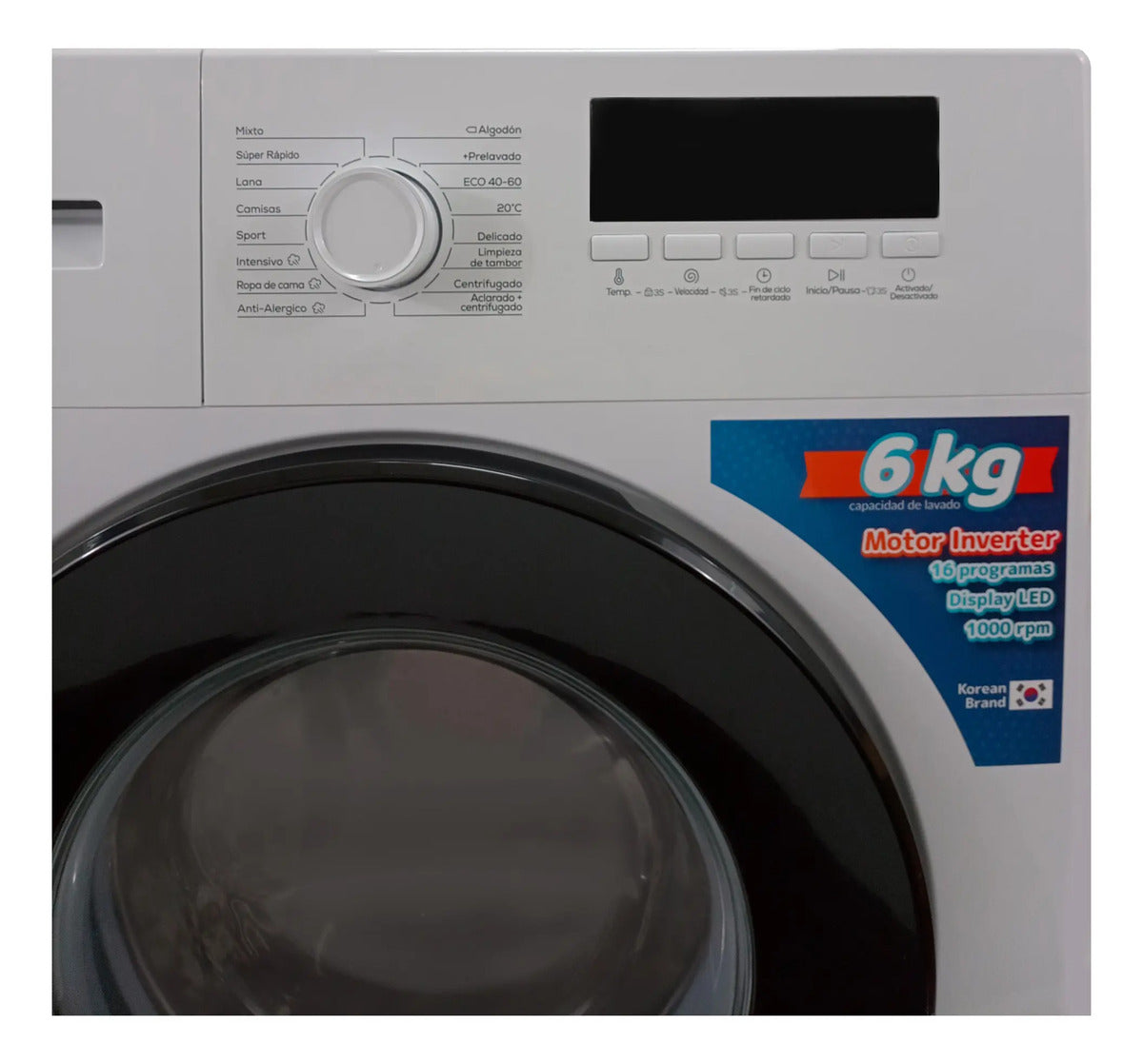 Lavarropas Daewoo Carga Frontal Inverter 6kg - Blanco