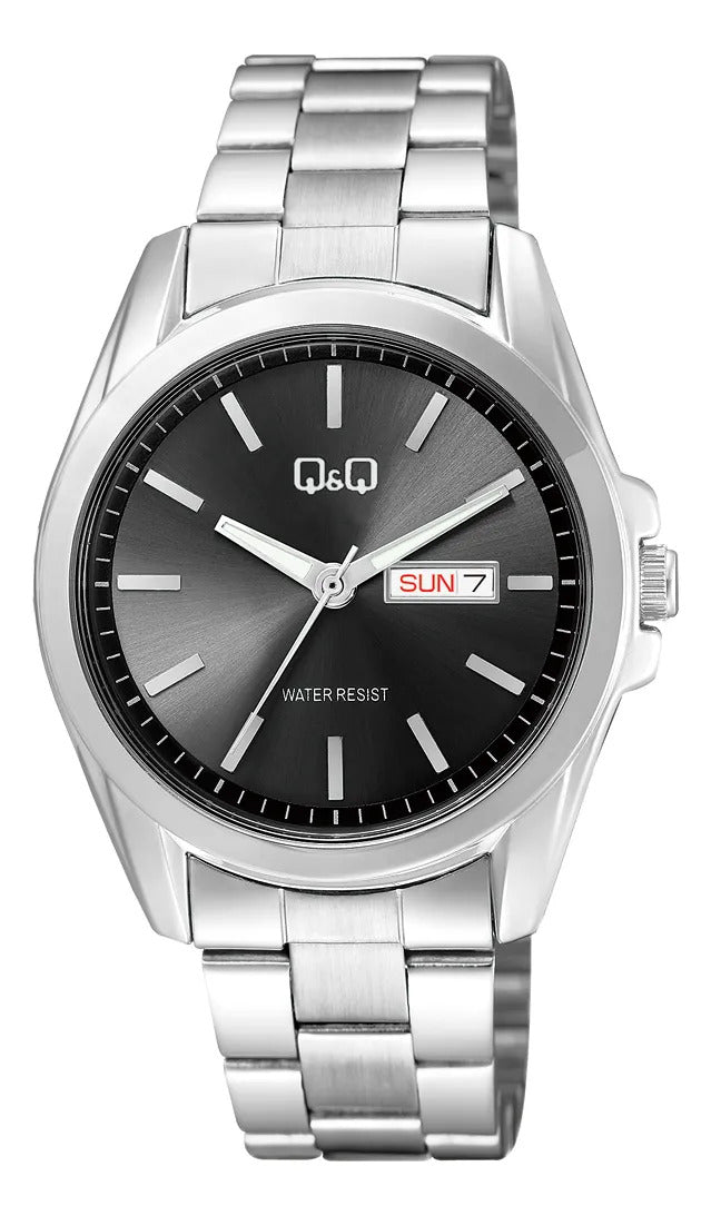 Reloj Q&q Metal Hombre 41mm A05a-005py - Plateado