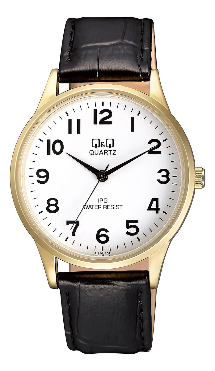Reloj Q&q Cuero Hombre 40mm C214j104y - Negro