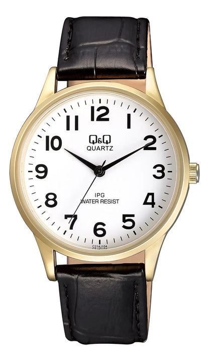 Reloj Q&q Cuero Hombre 40mm C214j104y - Negro