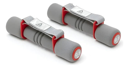 Pack 2 Mancuernas Acolchonadas Reebok 0,5kg C/u - Gris/rojo