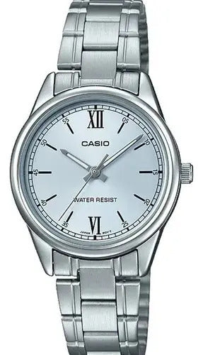 Reloj Casio Metal Dama Ltp-v005d2b3 - Plateado Azul
