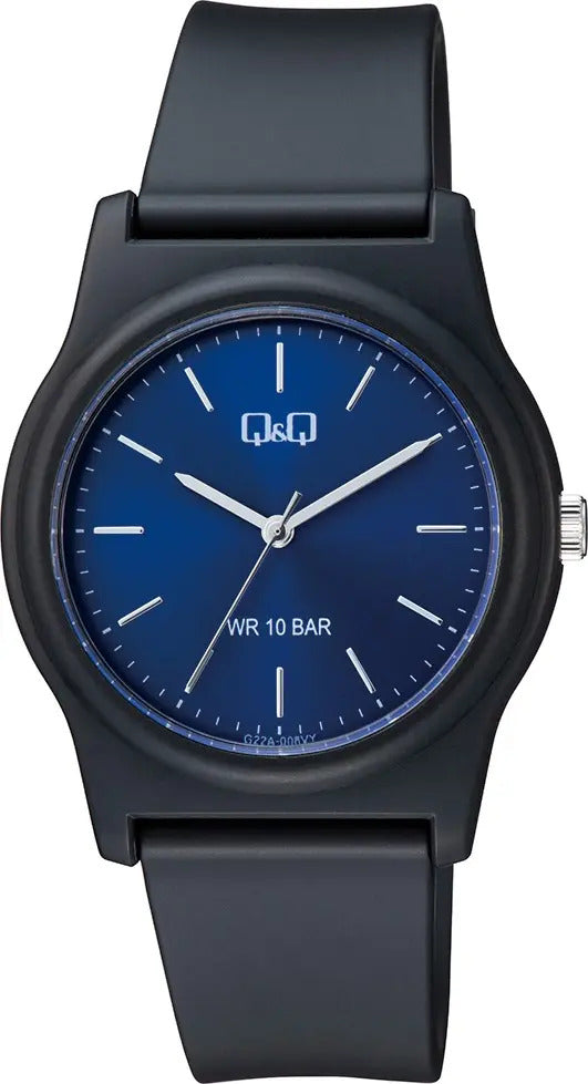 Reloj Q&q Silicona Hombre 38mm G22a-008vy - Negro