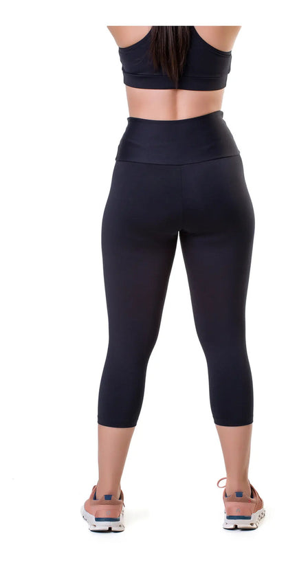 Calza 3/4 Dama Entrenamiento Fitness Elite - Negro 4xl