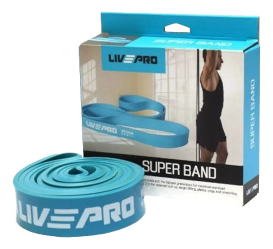 Super Bandas Entrenamiento Gym Látex Livepro - Celeste