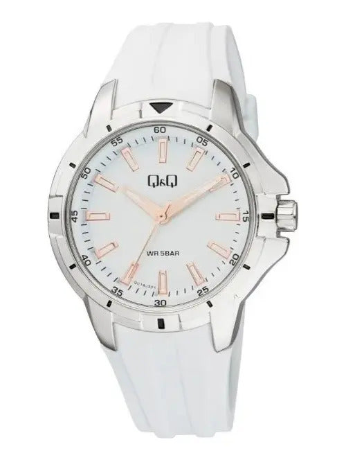 Reloj Q&q Silicona Blanco Qc18j301 - Blanco
