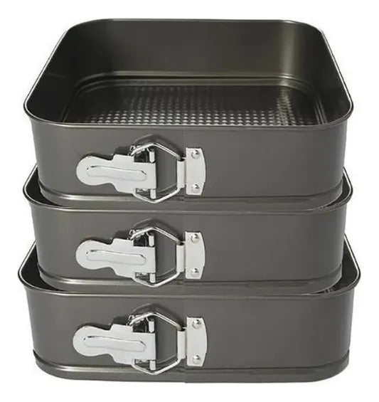Set 3 Asaderas Chapa Rectangular 20/22/24 Cms.