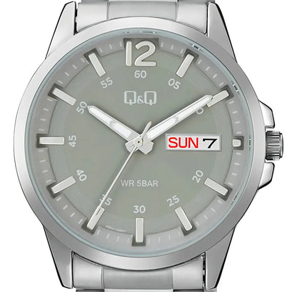 Reloj Q&q Metal Hombre 42mm A36a-002py - Plateado