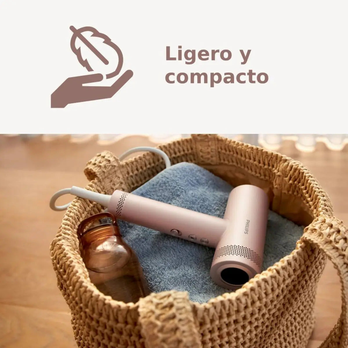 Secador De Pelo Philips Iónico Serie 8000 Bhd837 - Rosa Pálido
