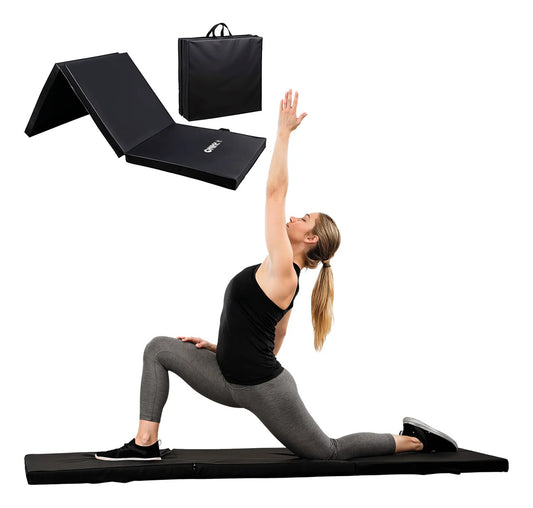 Colchoneta De Gym Plegable Extra Gruesa Con Asas Rhino Negro
