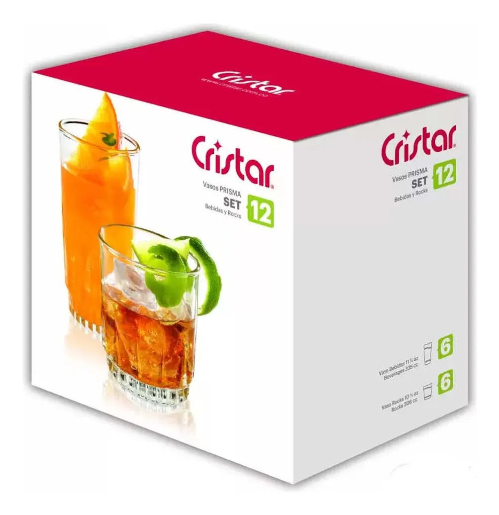 Set Vasos Prisma X12 Cristar