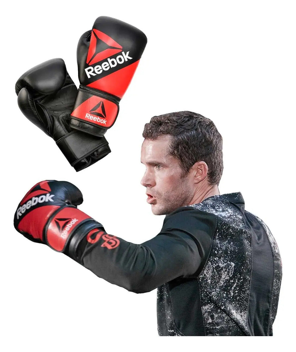 Guante De Boxeo 10oz Reebok Doble Muñequera - Negro