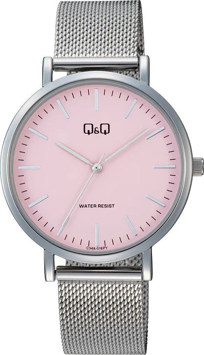 Reloj Q&q Metal Hombre 40mm C34a-016py - Plateado