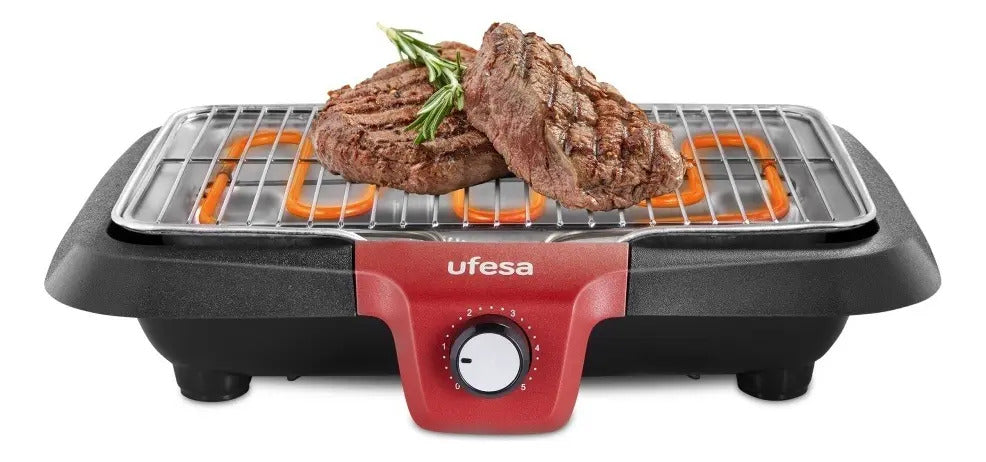 Parrilla Barbacoa Eléctrica Ufesa 2300w Bb7640 - Negro/rojo