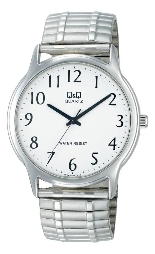 Reloj Q&q Metal Hombre 38mm Vy28j204y - Plateado