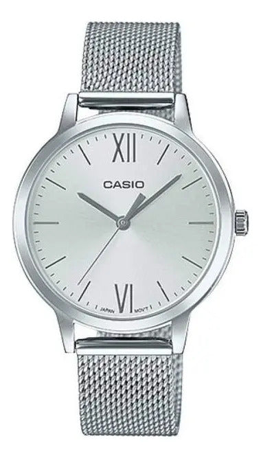 Reloj Casio Metal Dama 37mm Ltp-e157m-7a - Plateado