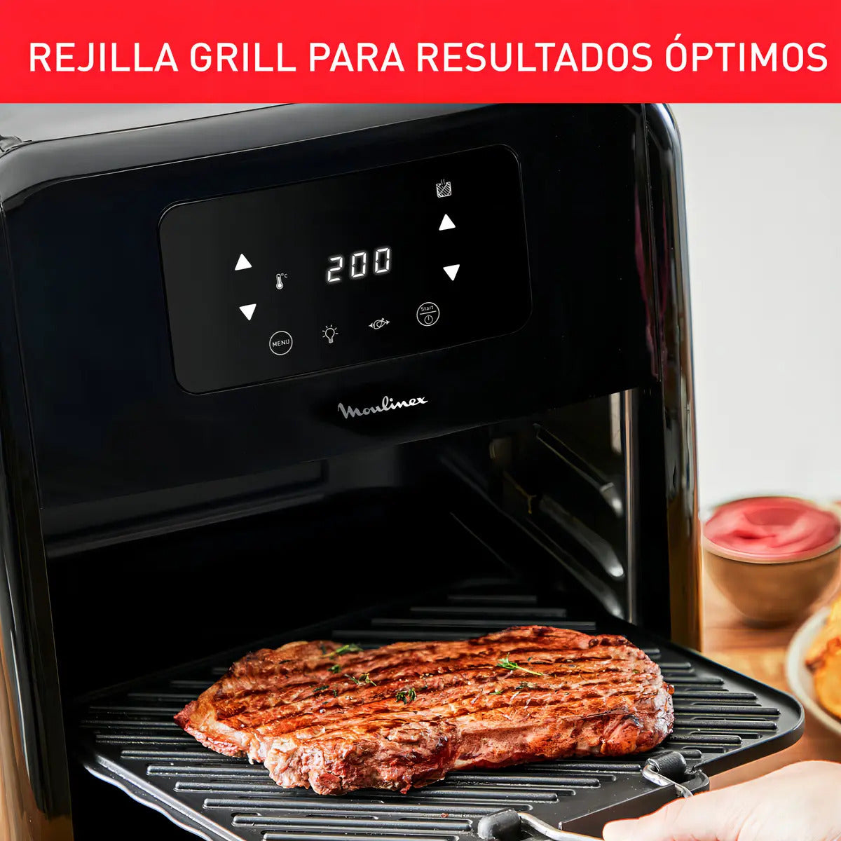 Freidora Sin Aceite + Horno Moulinex 11 Lt 2050w - Negro