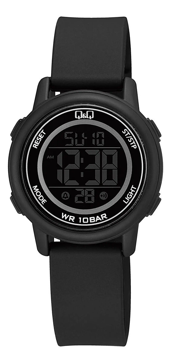 Reloj Digital Q&q Silicona Dama 34mm G05a-001vy - Negro