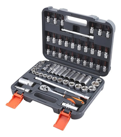 Juego De Dados Tubos Finder 61pcs 3/8'' Encastre Plateado
