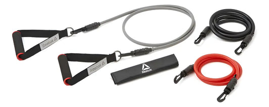 Set Bandas Elásticas Powetube Reebok - Rojo/negro