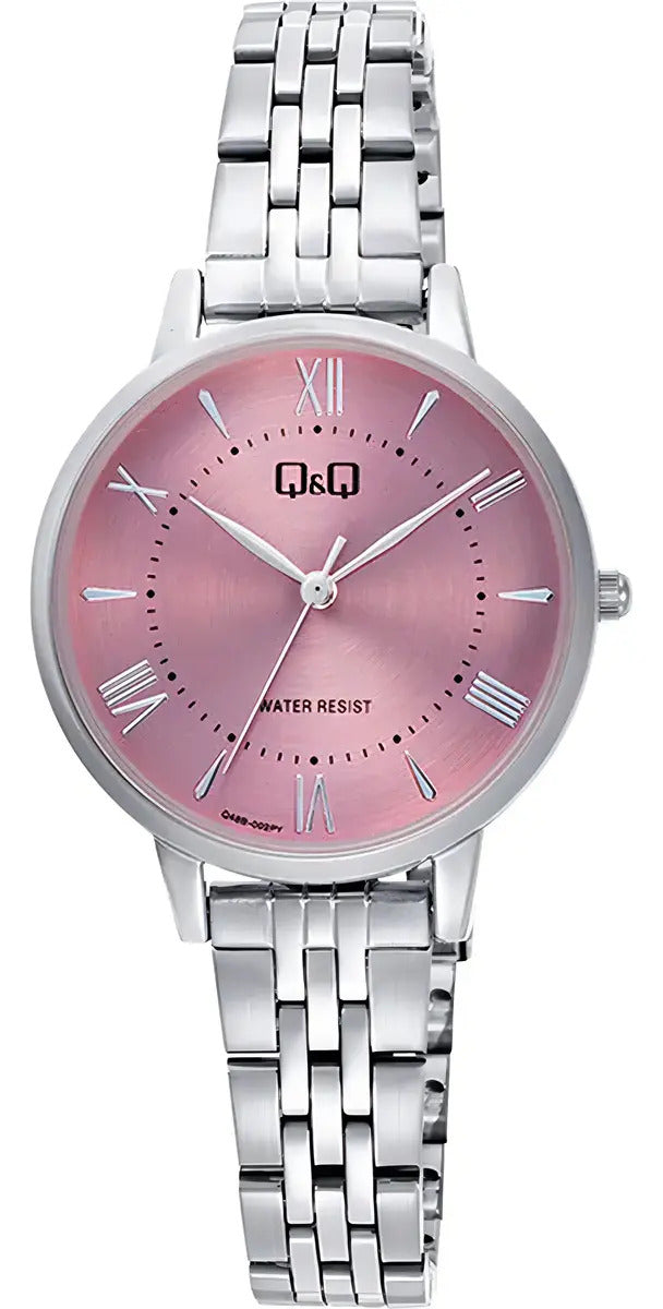 Reloj Q&q Metal Dama 30mm Q48b-002py - Plateado