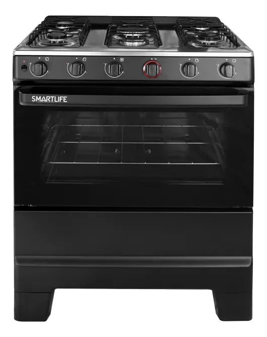 Cocina A Gas Smartlife 5 Hornallas Sl-kbr845b - Negro