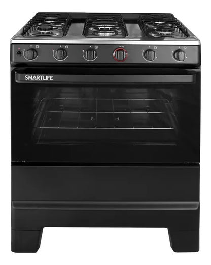 Cocina A Gas Smartlife 5 Hornallas Sl-kbr845b - Negro