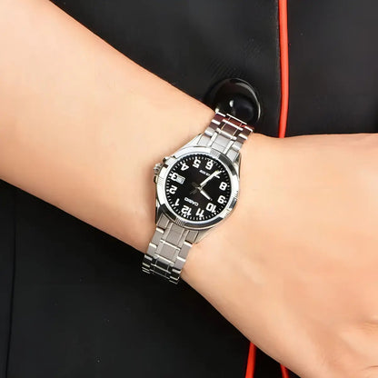 Reloj Casio Metal Dama Ltp-1308d-1b - Plateado Negro