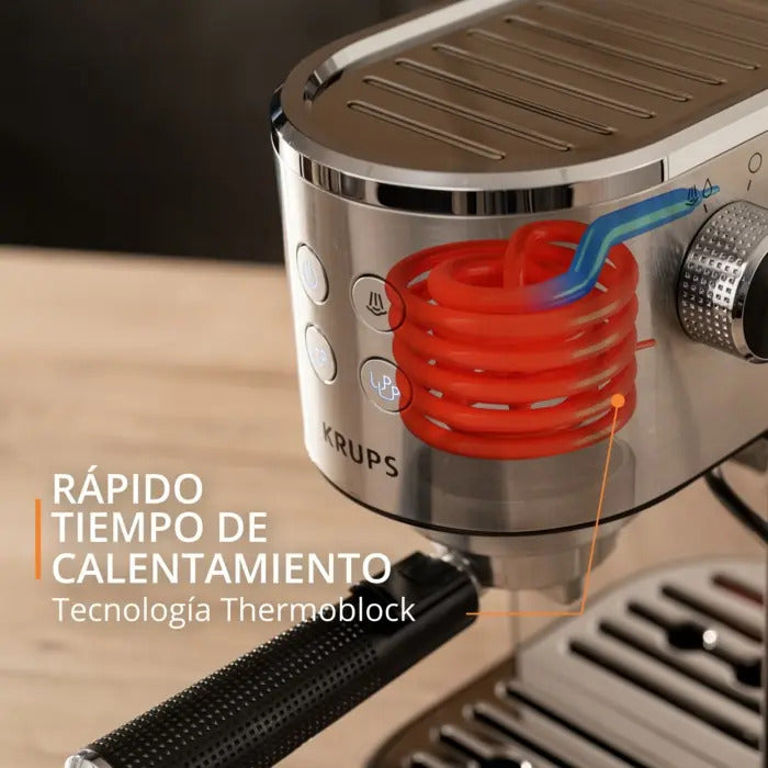 Cafetera Espresso Virtuoso Krups 15 Bares - Plateado