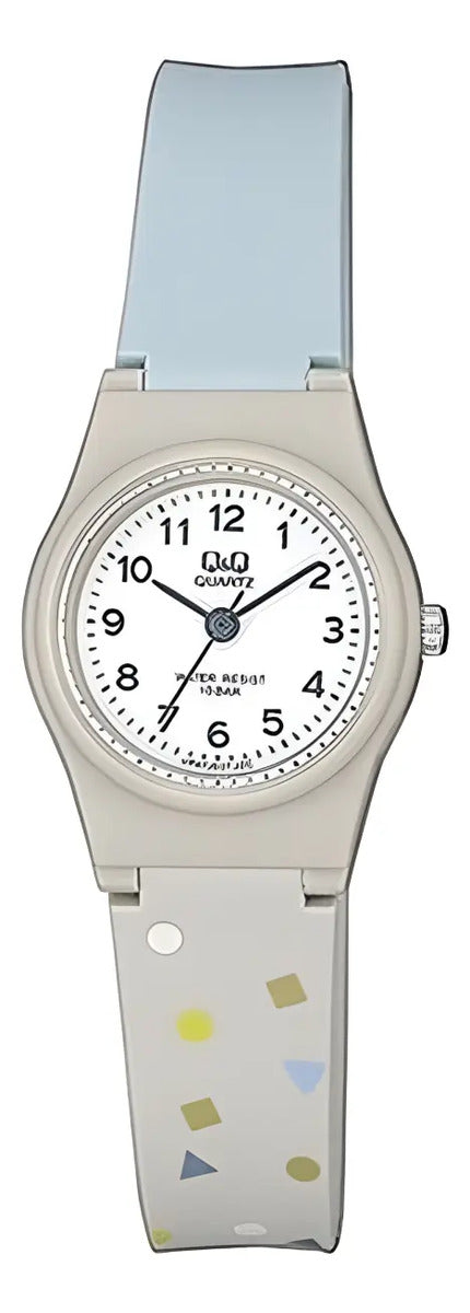 Reloj Q&q Silicona 25mm - Vp47j037 - Celeste Blanco