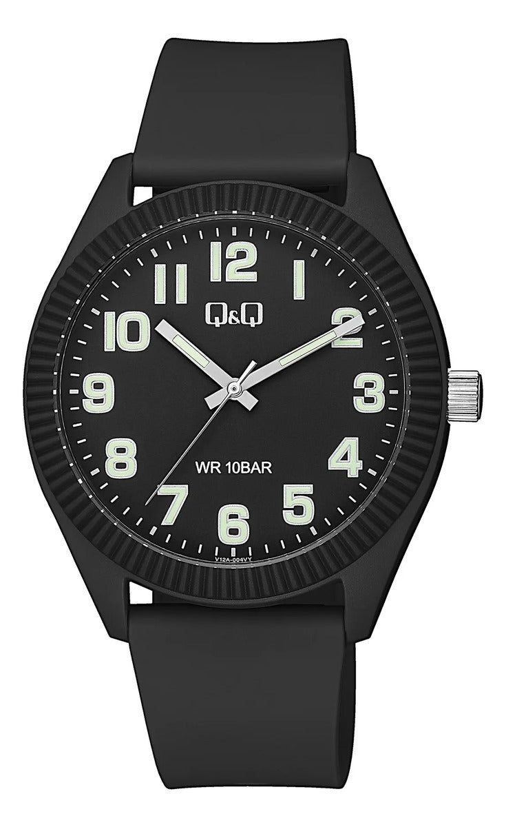 Reloj Q&q Silicona Unisex 41mm V12a-004vy - Negro