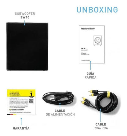 Parlante Caja Subwoofer Sw10 Thonet & Vander - Negro