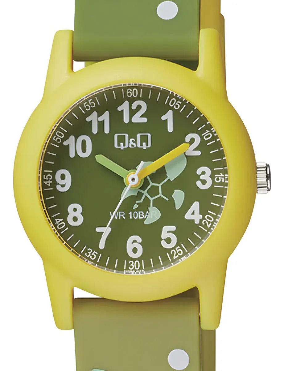 Reloj Q&q Silicona Infantil 30mm Vr99j008y - Verde