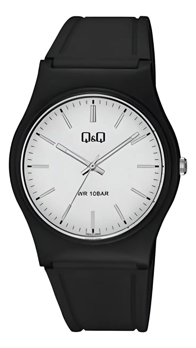 Reloj Q&q Silicona 38mm - Vs42j005 - Negro Blanco