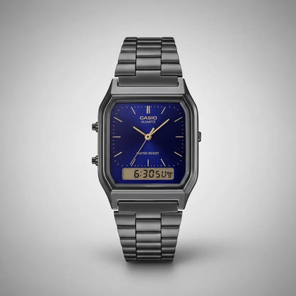 Reloj Casio Metal 30mm Aq-230gg-2a - Negro