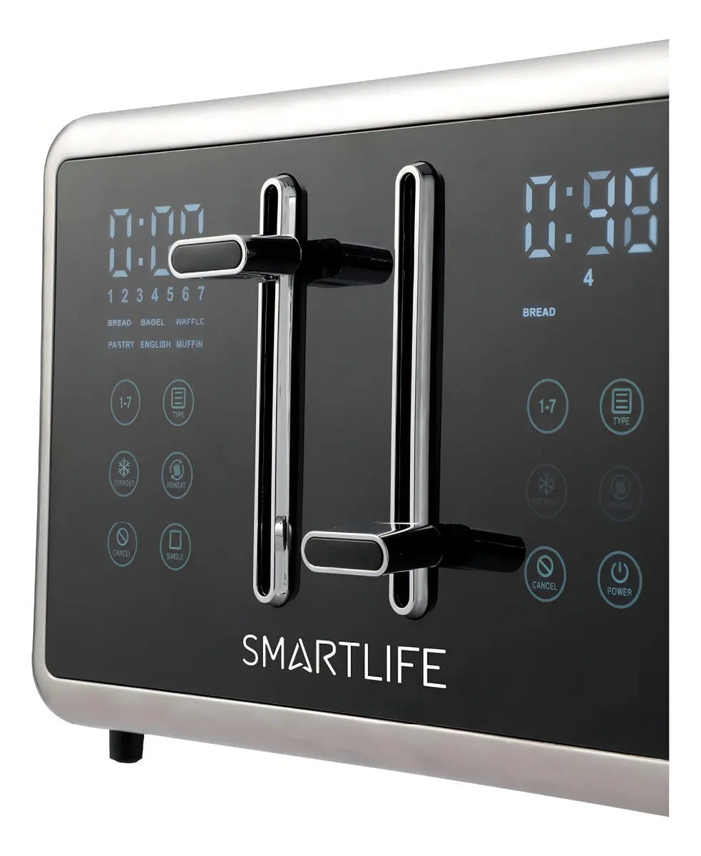 Tostadora Control Digital Smartlife 4 Panes Tod1520 Gris