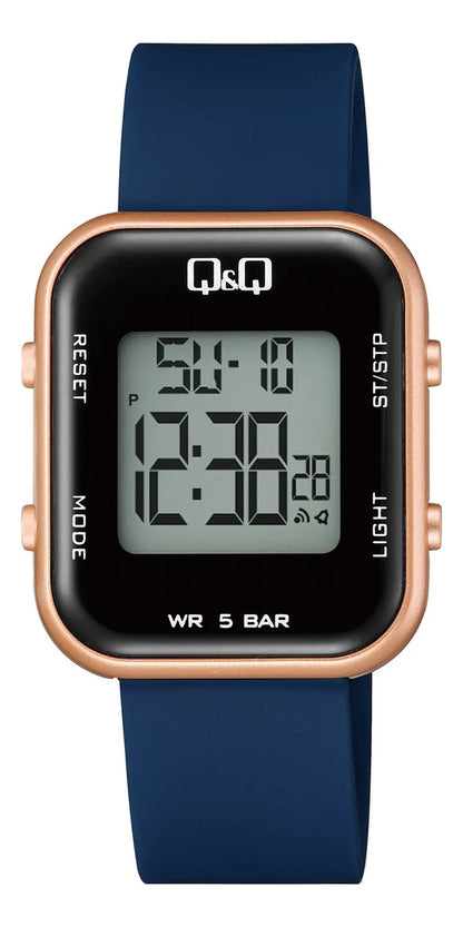Reloj Digital Q&q Silicona Dama 34mm M207j009y - Azul