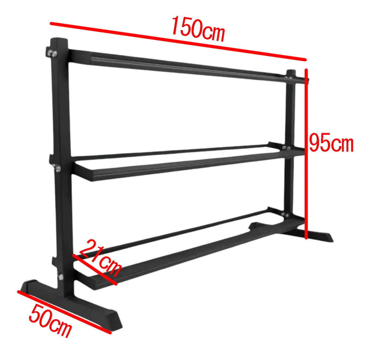 Soporte De 3 Niveles Para Mancuernas Rhino - Negro