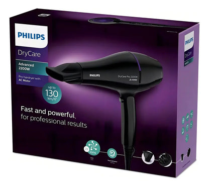 Secador De Pelo Philips 2200w Drycare Bhd274 - Negro/violeta