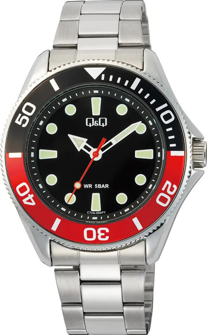 Reloj Q&q Metal Hombre 41mm C72a-004py - Plateado