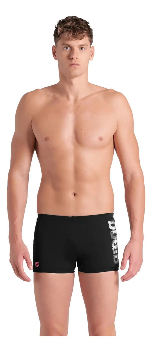 Short Malla Airbrush Graphic Hombre Poliéster Arena Negro 95f