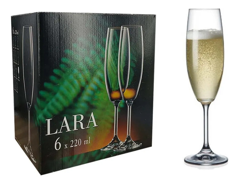Set Copas Lara Flauta 220 Ml X6 Bohemia