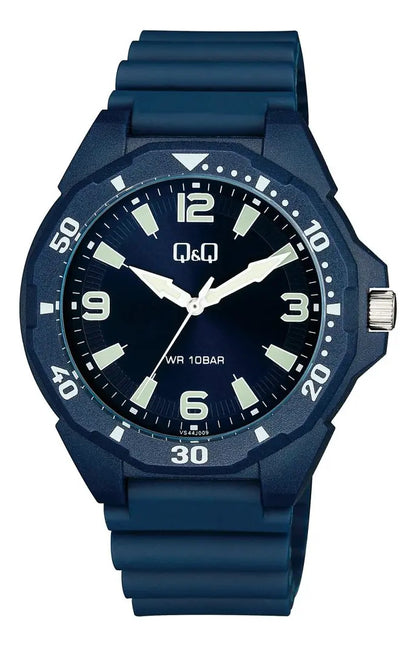 Reloj Q&q Silicona Hombre 43mm Vs44j009y - Azul