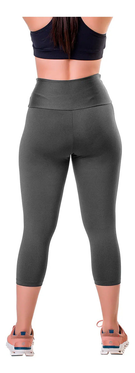 Calza 3/4 Dama Entrenamiento Fitness Elite - Gris Oscuro M