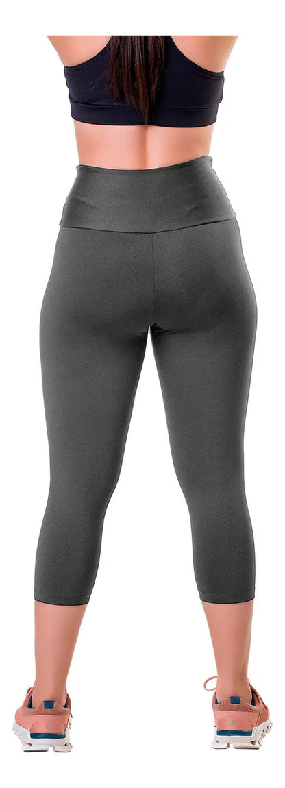 Calza 3/4 Dama Entrenamiento Fitness Elite - Gris Oscuro M