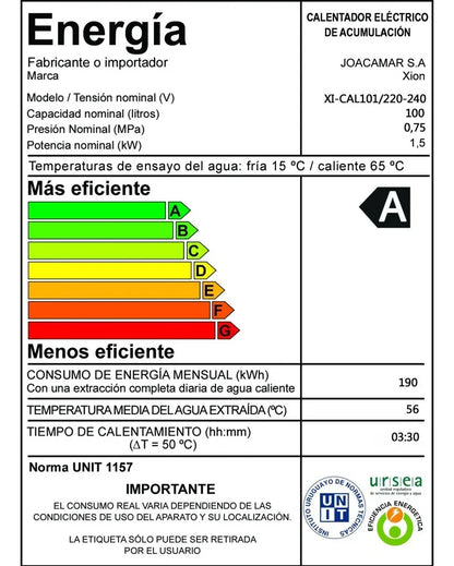 Calefón Termotanque Xion 100 Litros Xi-cal101 - Blanco